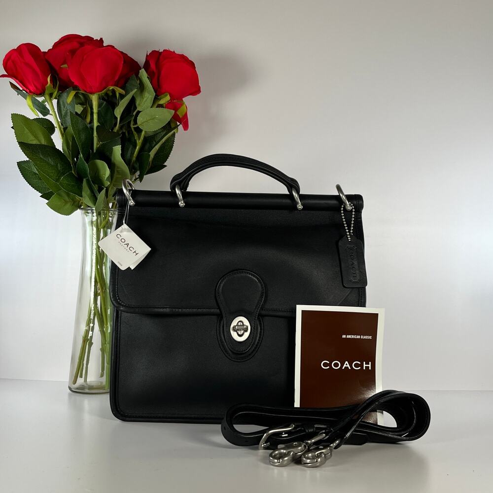 NEW Vintage Coach Willis Bag 9927 Black Leather Nickel Hardware 2005